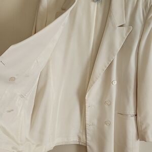 Jacqueline Ferrar Cream Blazer Lightweight Suit Jacket Shoulder pads Womens 18